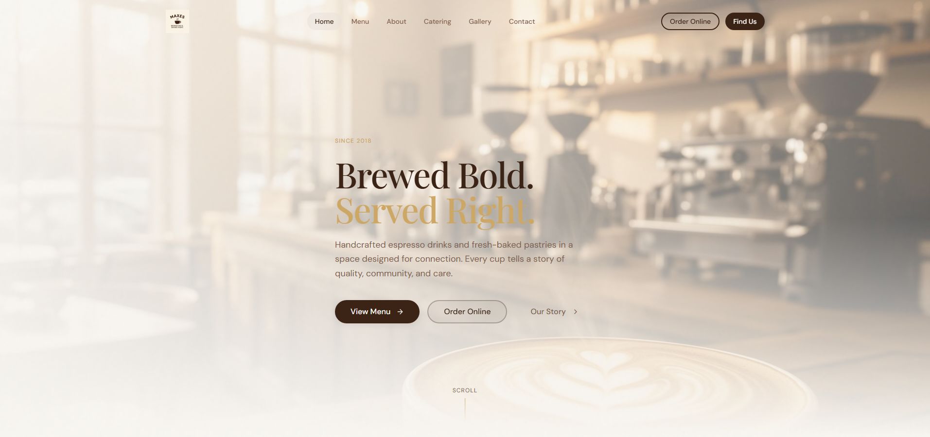 Max Coffee Co. website preview