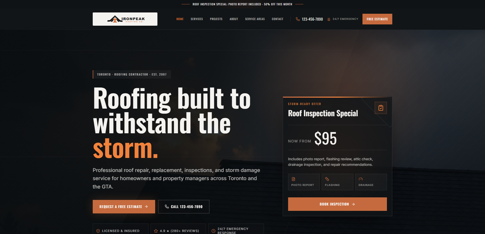 Iron website preview