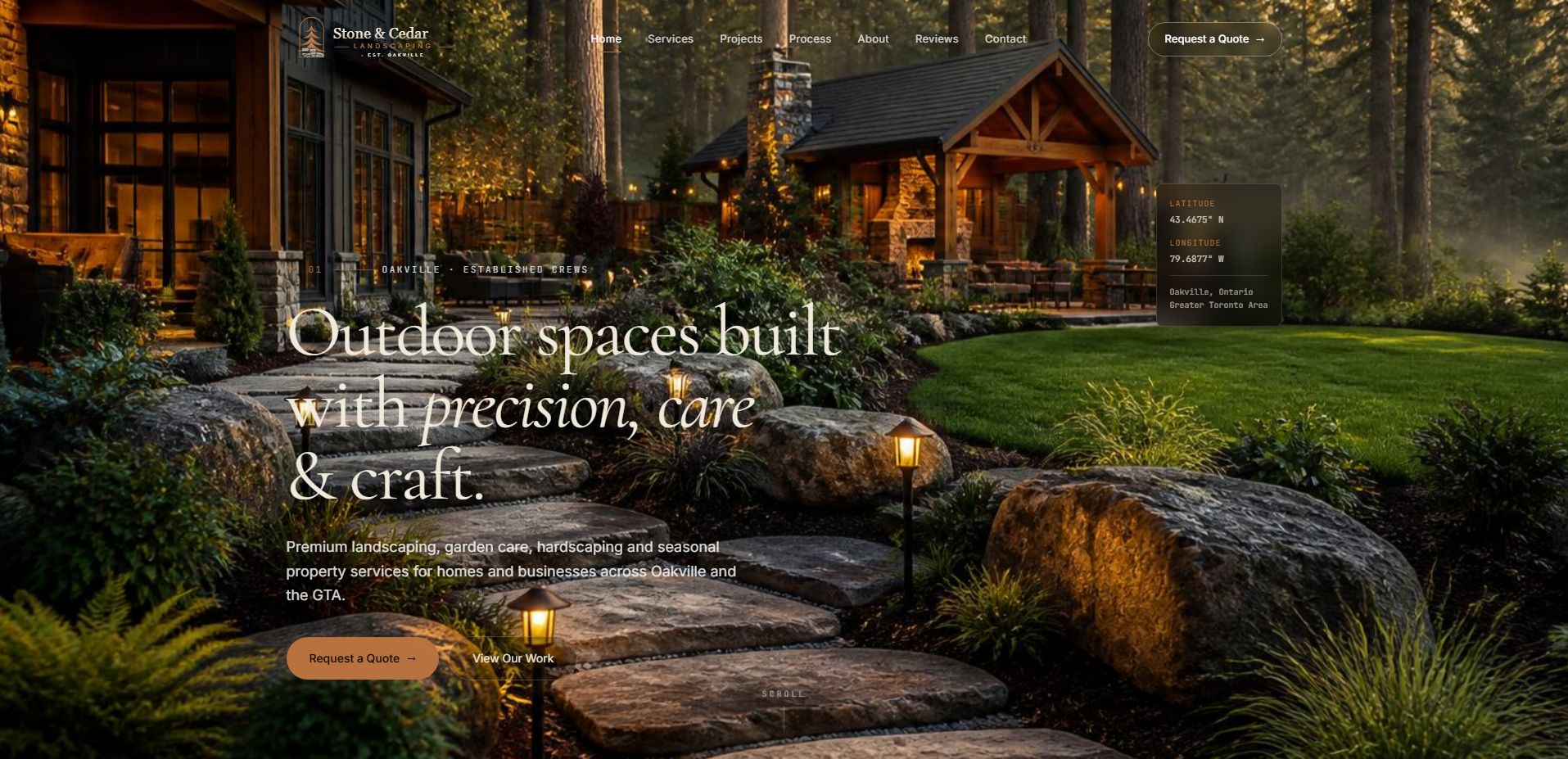 Stone & Cedar Landscaping website preview